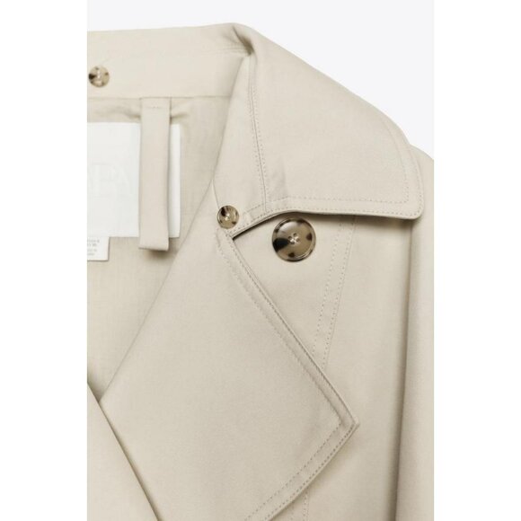 ZARA ZW COLLECTION WATER-REPELLENT SHORT TRENCH COAT - Picture 12 of 12